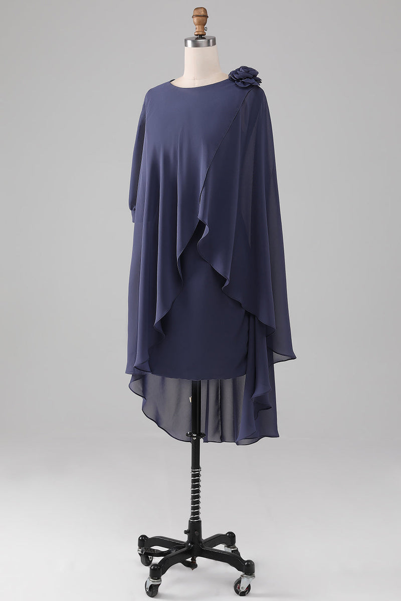 Załaduj obraz do przeglądarki galerii, Szufelka z płaszczem / kolumną Koraliki Szyfon Suknia dla matki panny młodej