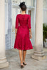 Załaduj obraz do przeglądarki galerii, Burgundia Sukienki Koronkowe Na Wesele Dla Mamy