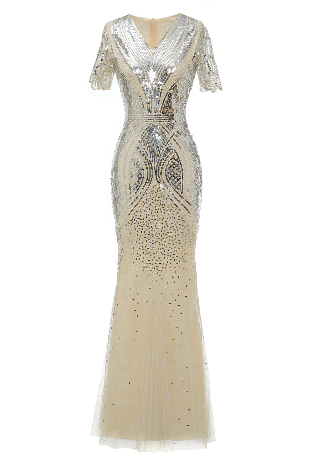 Morelowe Królewska Długie Sukienki Lata 20 z Cekinami