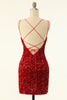 Załaduj obraz do przeglądarki galerii, Czerwone Krótka Sukienka Koktajlowa Bez Pleców
