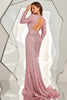 Załaduj obraz do przeglądarki galerii, Długie Rękawy Sukienka Na Studniówkę z Rozcięciem