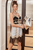 Royal Blue Sequin Short Gatsby 1920s Sukienka z frędzlami