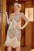Załaduj obraz do przeglądarki galerii, Champagne V-Neck Cekiny 1920s Flapper Dress z frędzlami