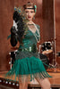 Załaduj obraz do przeglądarki galerii, Rose Golden Bateau Neck 1920s Sukienka Gatsby&#39;ego z frędzlami