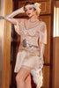 Załaduj obraz do przeglądarki galerii, Rose Golden Bateau Neck 1920s Sukienka Gatsby&#39;ego z frędzlami