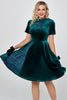 Załaduj obraz do przeglądarki galerii, Ciemnozielona sukienka w kratę Vintage Velvet