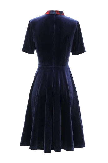 Ciemnozielona sukienka w kratę Vintage Velvet