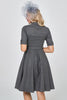 Załaduj obraz do przeglądarki galerii, Szary rękaw w kratę Vintage 1950s Sukienka