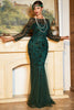 Załaduj obraz do przeglądarki galerii, Długa Cekinowa Sukienka Lata 20 z Koralików