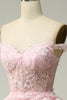 Załaduj obraz do przeglądarki galerii, Księżniczka Różowa Sukienki Na Studniówke z Odkrytymi Ramionami