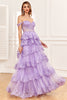 Załaduj obraz do przeglądarki galerii, Modna Fuksjia Sukienka Na Studniówkę Z Gorsetem W Kolorze Z Rozcięciem