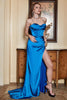 Załaduj obraz do przeglądarki galerii, Długie Królewska Niebieska Syrenka Sukienki Na Studniówke Z Rozcięciem