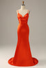 Załaduj obraz do przeglądarki galerii, Pomarańczowe Sukienka Na Studniówkę Długa Z Odkrytymi Plecami
