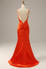 Załaduj obraz do przeglądarki galerii, Pomarańczowe Sukienka Na Studniówkę Długa Z Odkrytymi Plecami