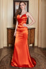 Załaduj obraz do przeglądarki galerii, Syrenka Pomarańczowa Cienkich Ramiączkach Sukienki Na Studniówke