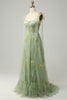 Załaduj obraz do przeglądarki galerii, Zielona Haft Gorset Długa Sukienka Na Studniówkę