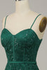 Załaduj obraz do przeglądarki galerii, Zielona Cienkich Ramiączkach Koronkowa Sukienki Na Studniówke Z Rozcięciem