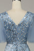 Załaduj obraz do przeglądarki galerii, Niebieska Dekolt V Cekinowa Sukienki Na Studniówke