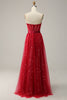 Załaduj obraz do przeglądarki galerii, Czerwona Tiulowe Sukienki Na Studniówke Bez Ramiączek