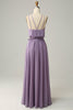 Załaduj obraz do przeglądarki galerii, Dekolt Halter Fioletowe Sukienki Dla Druhny w Kształcie Litery A
