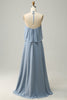 Załaduj obraz do przeglądarki galerii, Dekolt Halter Niebieska Sukienki Dla Druhny