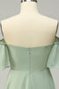 Załaduj obraz do przeglądarki galerii, Zielona Długa Sukienki Dla Druhny z Falbanami