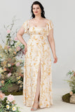 Off the Shoulder Plus size Sukienka dla druhen z rozcięciem