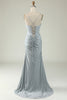 Załaduj obraz do przeglądarki galerii, Plus Size Szara Syrena Sukienki Wieczorowe Z Rozcięciem