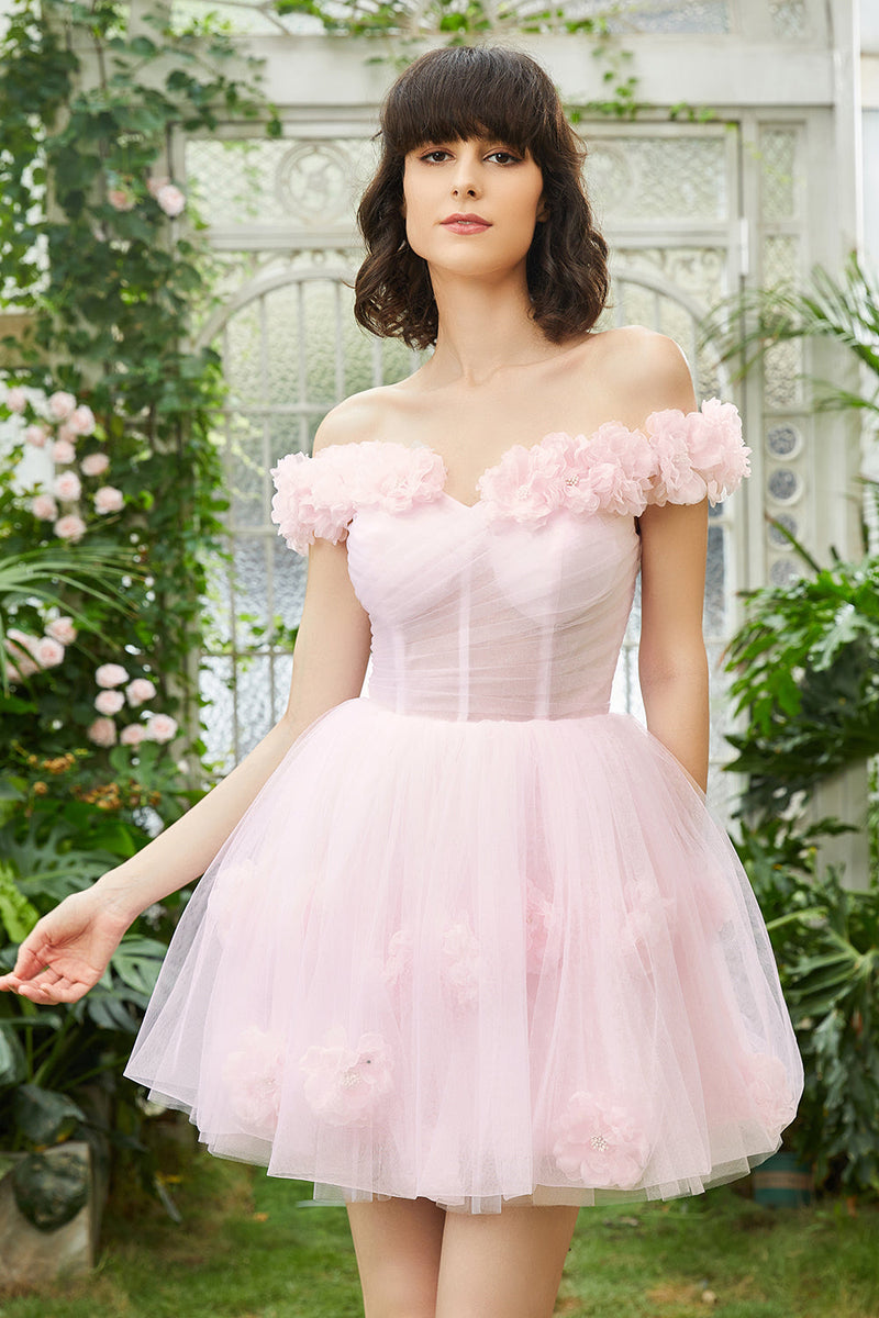Załaduj obraz do przeglądarki galerii, Różowa Gorsetowa Sukienki Na Impreze Z Kwiatami