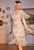 Załaduj obraz do przeglądarki galerii, Cekiny Ciemnozielona Ryczący Sukienka Flapper z Rękawem