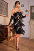 Załaduj obraz do przeglądarki galerii, Cienkich Ramiączkach Szampan Sukienka Cekiny Lata 20 z Frędzlami