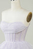 Załaduj obraz do przeglądarki galerii, Błyszczący fioletowy gorset warstwowy słodki Homecoing Sukienka