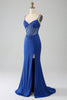 Załaduj obraz do przeglądarki galerii, Królewska Niebieska Sukienka Syrenka Na Studniówkę Z Gorsetem Z Koralikami