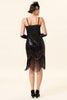 Załaduj obraz do przeglądarki galerii, Czarna Cienkich Ramiączkach Sukienka Lata 20 z Zestawem Akcesoria Lata 20