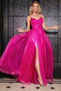 Załaduj obraz do przeglądarki galerii, Gorąca różowa długa gorsetowa sukienka na studniówkę z dodatkiem