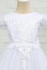 Załaduj obraz do przeglądarki galerii, Biała Tiulowa Sukienki Dziewczęce z Koronki