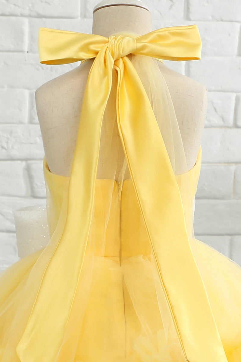 Załaduj obraz do przeglądarki galerii, Żółta Kantar Sukienki Dziewczęce