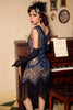 Załaduj obraz do przeglądarki galerii, Królewska Niebieska Sukienka z Frędzlami Lata 20