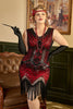 Załaduj obraz do przeglądarki galerii, Czerwona Cekinowa Sukienki Lata 20 Dla Puszystych z Frędzlami