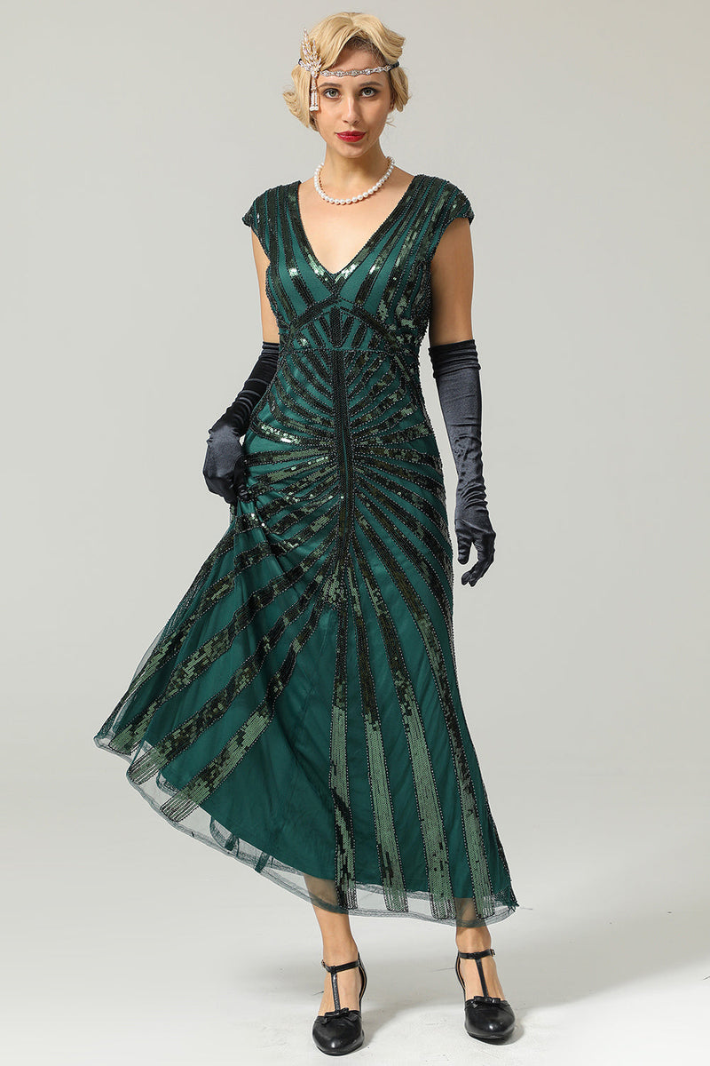 Załaduj obraz do przeglądarki galerii, Syrena Cekinowa Gatsby 1920s Flapper Dress