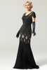 Załaduj obraz do przeglądarki galerii, Burgundy Long 1920s Cekiny Flapper Formalna sukienka