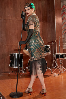 Sukienka z cekinami z okrągłym dekoltem z lat 20.
