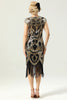 Załaduj obraz do przeglądarki galerii, Burgundia Cekiny Sukienka Lata 20 z frędzlami