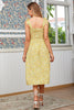 Załaduj obraz do przeglądarki galerii, Żółta kwiatowa herbata Długość Letnia sukienka