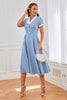 Załaduj obraz do przeglądarki galerii, Niebieska sukienka swingowa z lat 50-tych z kieszeniami