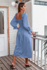 Załaduj obraz do przeglądarki galerii, Niebieska Sukienki Letnie Na Co Dzień Z Dlugim Rekawem