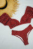 Załaduj obraz do przeglądarki galerii, Bufiasty Rękaw Dekolt V Bikini w Groszki