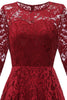 Załaduj obraz do przeglądarki galerii, Bordowa Sukienki Koronkowe Asymetryczna