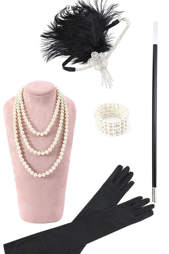 1920s Akcesoria dla kobiet 1920s Flapper Gatsby Costume Accessories Zestaw