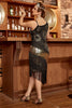 Załaduj obraz do przeglądarki galerii, Czarna sukienka z frędzlami Seuqins Gatsby 1920s